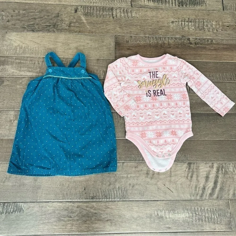 Carter’s Garanimals Toddler Girl Bundle Dress Long Sleeved Thermal Onesie 24M